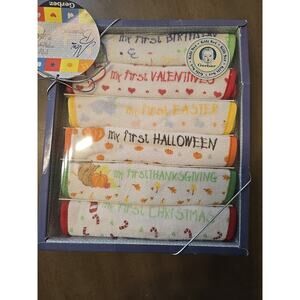 NWT Vintage Gerber New Beginnings Holiday Baby Bib Set 6pc